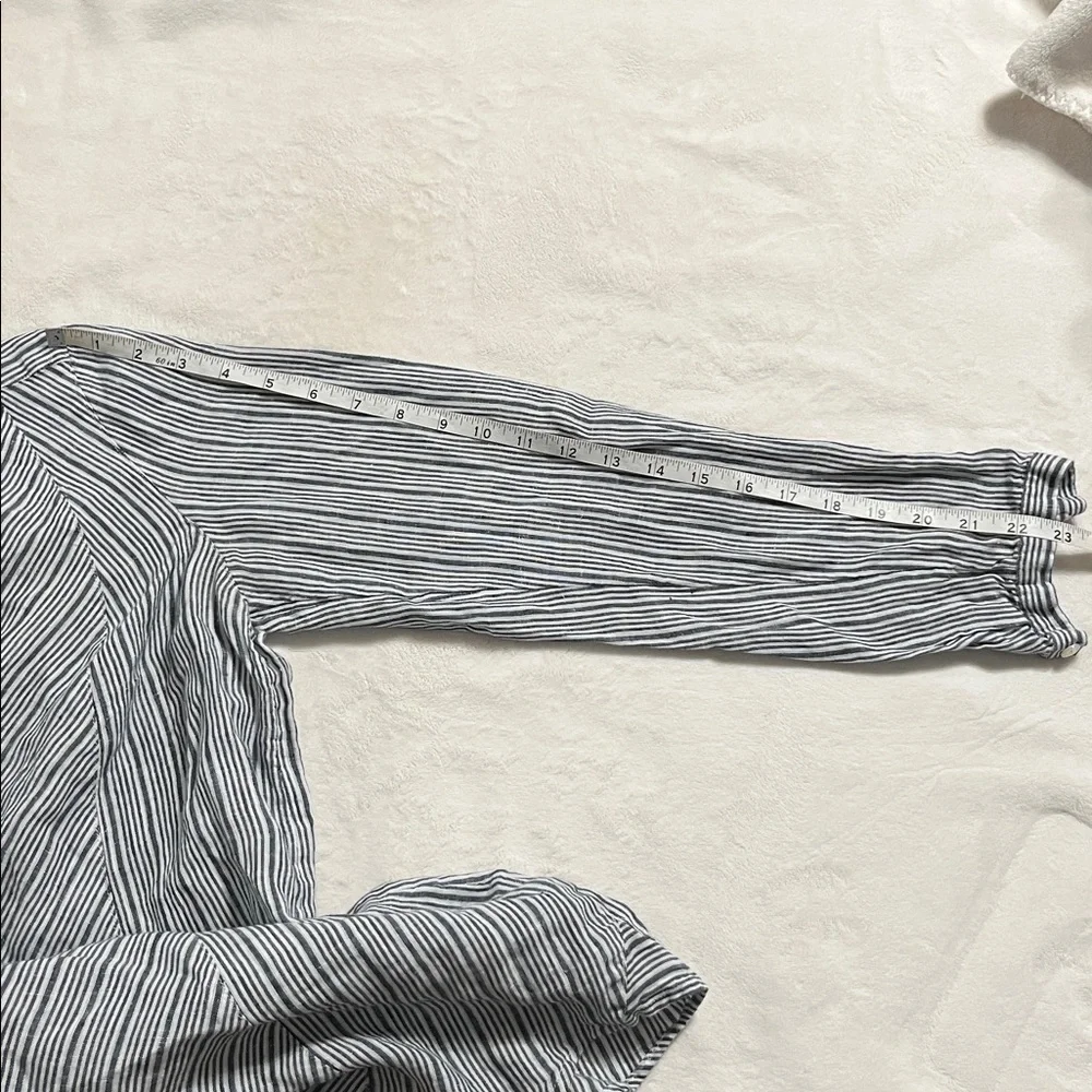 J. Jill Black and White Striped Linen Top - Picture 6 of 8